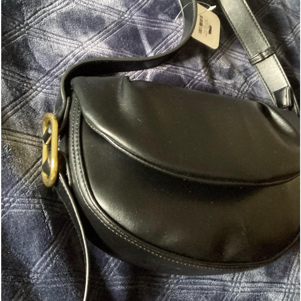 NWT Thread and seed faux leather black bag